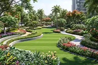 Landscaped Garden at Venkatesh Codename New Beginnings — artistic impression
